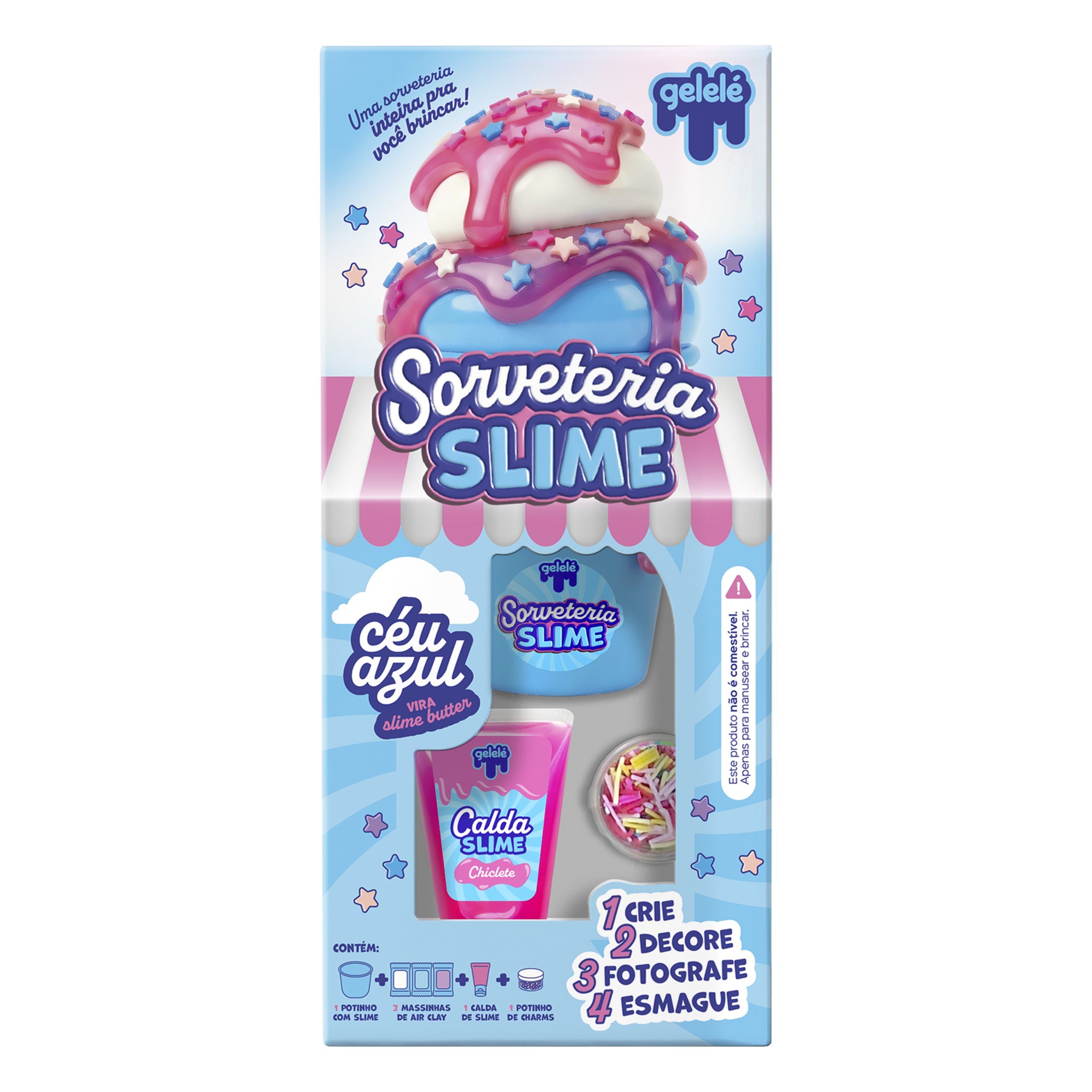 GELELE SORVETERIA CÉU AZUL_CARTUCHO FRENTE GELELÉ SLIME SORVETERIA CÉU AZUL - Imagem 1