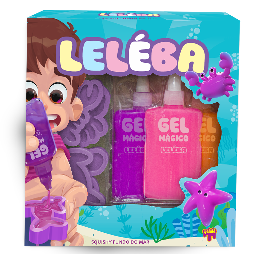 Leléba Gel Mágico Rosa, Violeta e Laranja Fundo do Mar LELÉBA GEL MÁGICO FUNDO DO MAR- ROSA, VIOLETA E LARANJA - Imagem 1