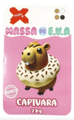 MASSINHA DE EVA CRIATIVA CAPIVARA COM ROSQUINHA C/04 CORES 28 G