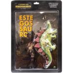 LIVRO MUNDO DOS DINOSSAUROS + BRINQUEDO ESTEGOSSAURO COLECIONÁVEL ARTICULADO E REALISTA